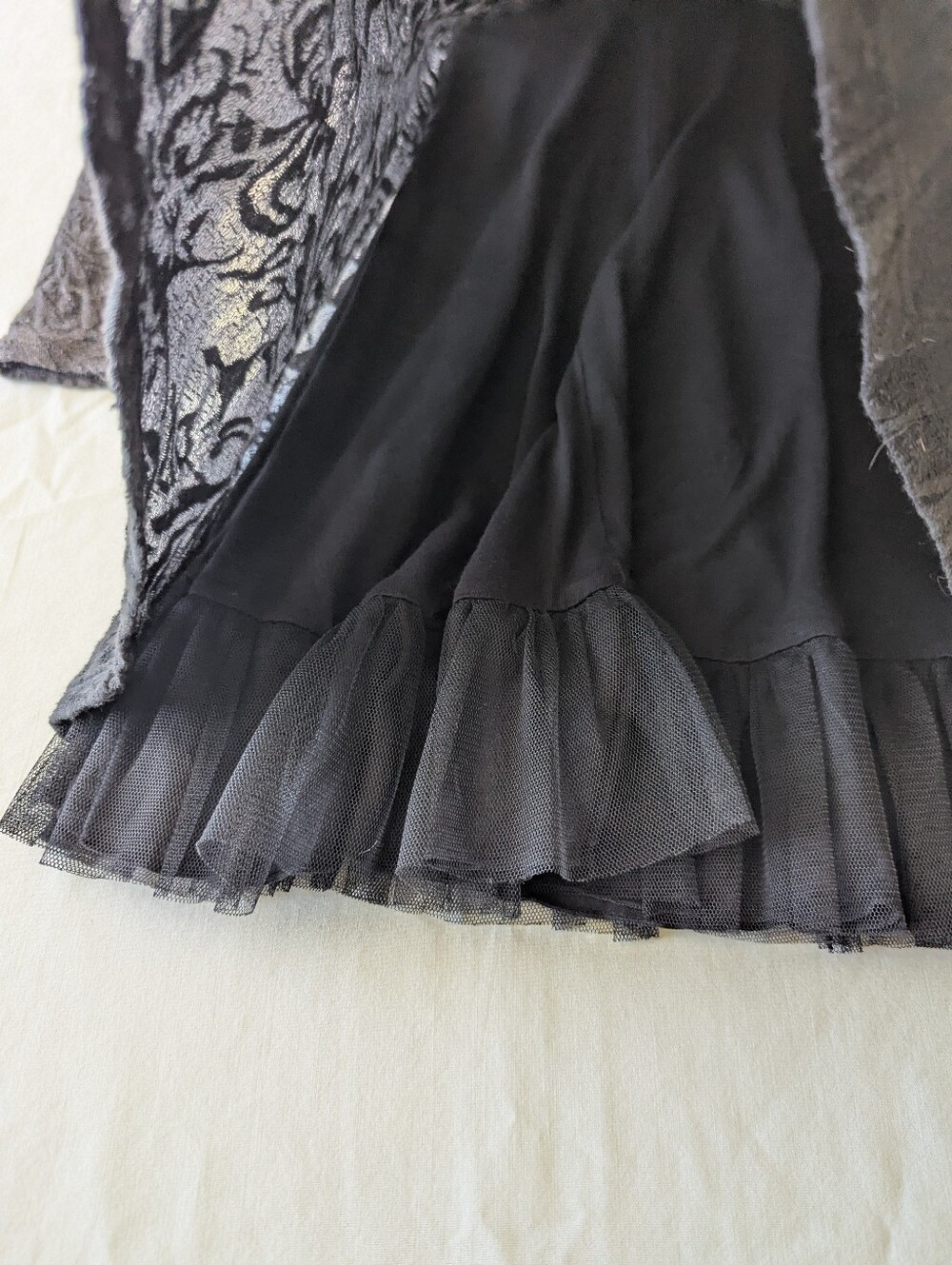 Free People Y2K Long Sleeve Lace Dress With Tulle Skirt Detail - Picture 8 of 13